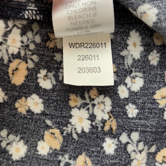 J. Jill Mustard Yellow Embroidered Floral Print Tunic Dress Women’s Medium - Picture 11 of 12